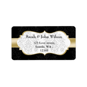 gold black  ,return address label