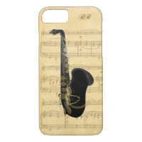 Gold Black Saxophone Sheet Music