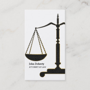 Gold Black Scales of Justice   Attorney at Law Business Card