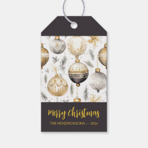 Gold Black Silver Christmas Ornaments Gift Tags