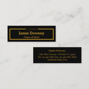 Gold & Black Simple & Elegant Graduate Name Card