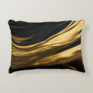 Gold & Black Sleek Accent Pillow