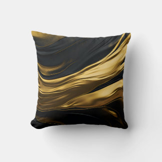 Gold & Black Sleek Throw Pillow
