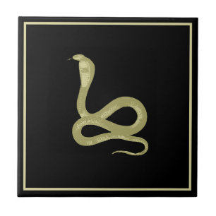Gold & Black Snake Tile