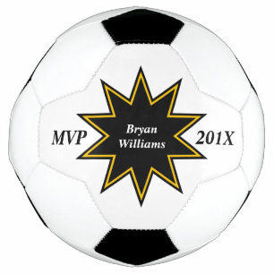 Gold Black Star MVP Personalized Soccer Ball