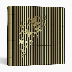 Gold & Black Stripes Avery Signature 1in Classeur