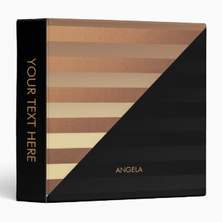 Gold Black Stripes Binder
