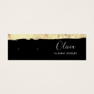 Gold Black Stud Earring Display Card