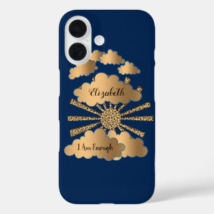 Gold Black Stylish Elegant Script Chic Personalize iPhone 16 Case
