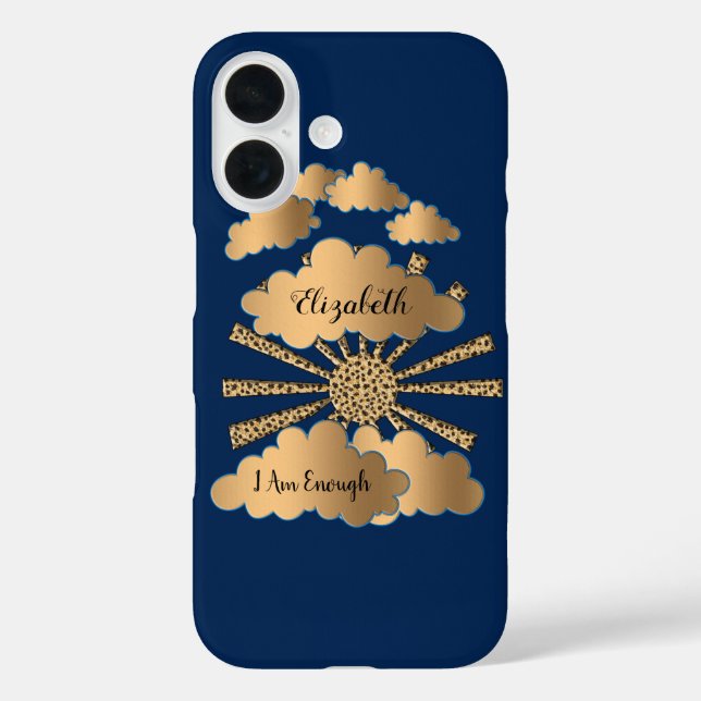 Gold Black Stylish Elegant Script Chic Personalize Case-Mate iPhone Case (Back)