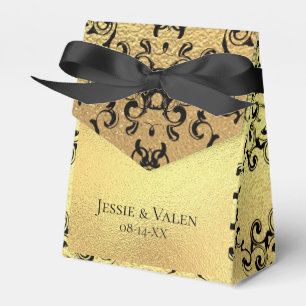 Gold & Black Swirl Gothic Wedding Favor Box