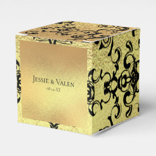 Gold & Black Swirl Gothic Wedding Favor Box