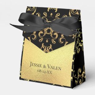 Gold & Black Swirl Gothic Wedding Favor Box