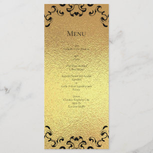 Gold & Black Swirl Gothic Wedding Menu