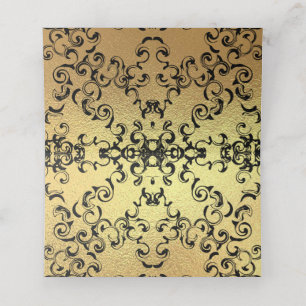 Gold & Black Swirl Gothic Wedding Place Card
