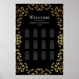 Gold & Black Swirl Gothic Wedding Poster