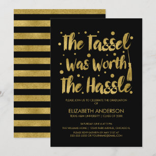Gold & Black Tassel Graduation Card