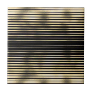 Gold black thinly striped metallic foil pattern tile