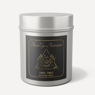 Gold & Black Third Eye Intention Candle Label