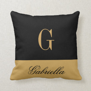 Gold Black Throw Pillow