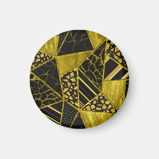 Gold Black Triangle Texture Illusion Magnet