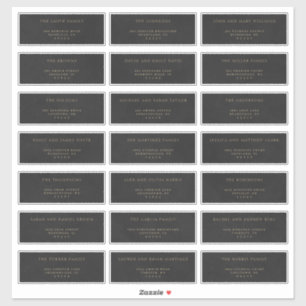 Gold & Black Velvet Imitation Étiquettes de adress