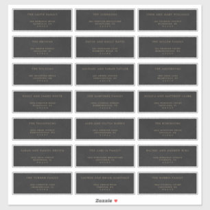 Gold & Black Velvet Imitation Guest Address Labels