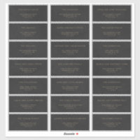 Gold & Black Velvet Imitation Guest Address Labels