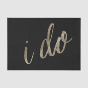 Gold Black Watercolor I Do Tissue Paper