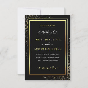 Gold Black Wedding Invitation Your Font and Colour