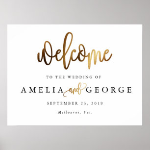 Gold Black Welcome wedding sign