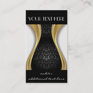 Gold, Black & White Business Card