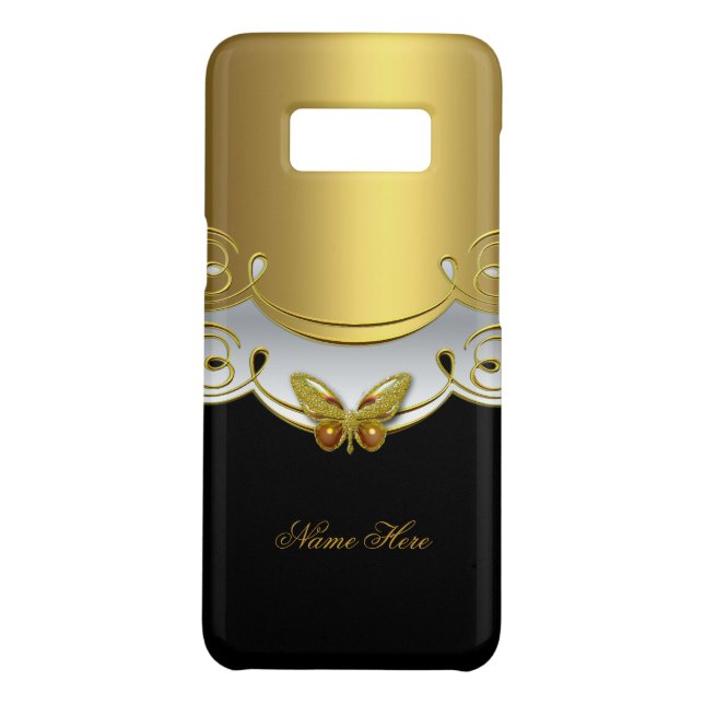 Gold Black White Butterfly Case-Mate Samsung Galaxy Case (Back)