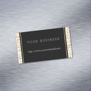 Gold Black White Leopard Print   Magnetic Business Card