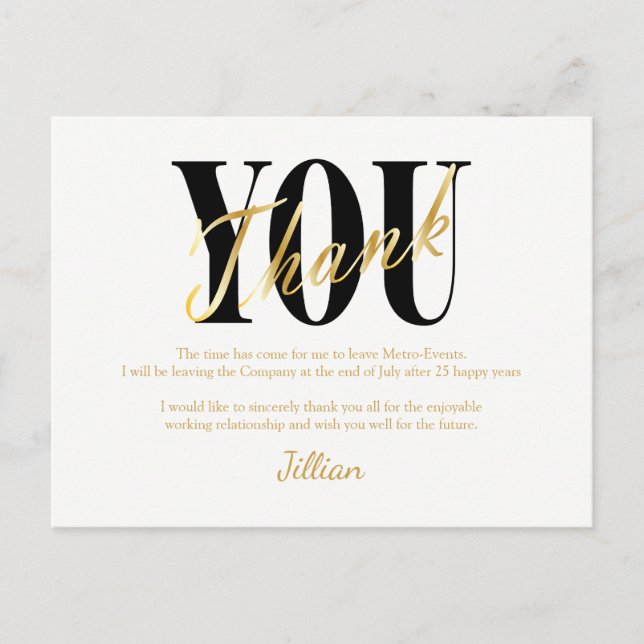 Gold, Black, White Merci Cartes (Devant)