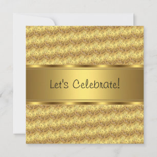 Gold Black White Pillows Party Event Invitation