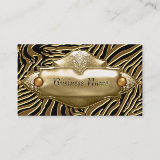 Gold Black Zebra Business Card