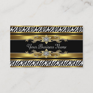 Gold Black Zebra Business Cards