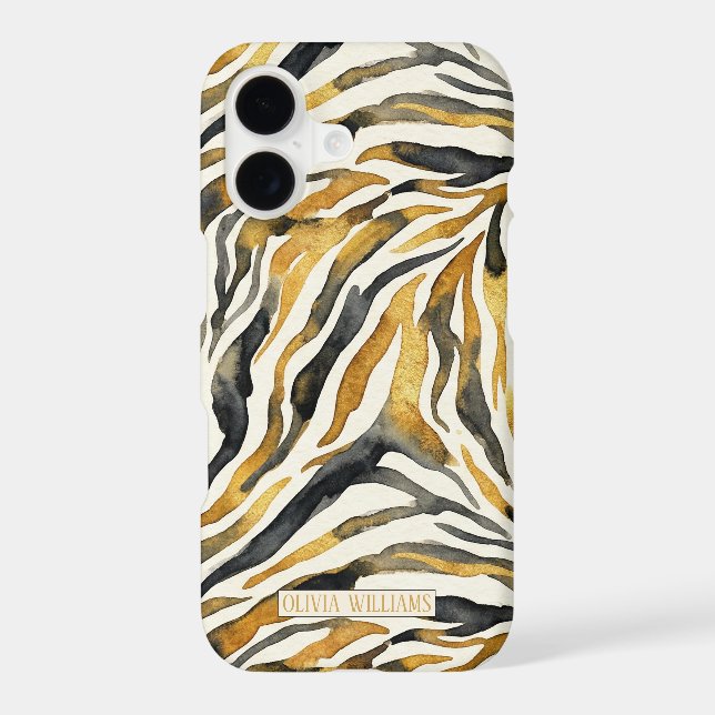 Gold Black Zebra Print Pattern (Verso)