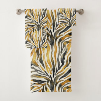 Gold Black Zebra Print Pattern