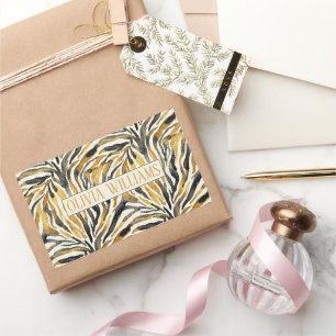 Gold Black Zebra Print Pattern Sticker