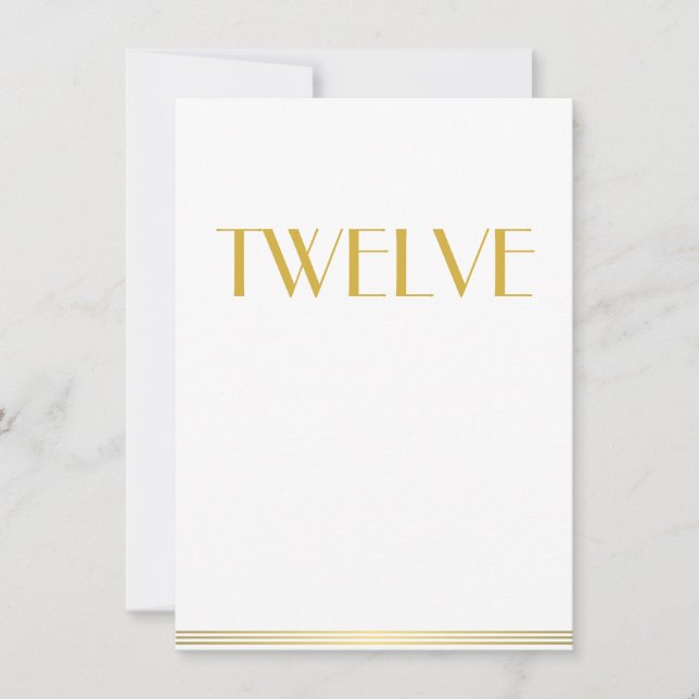 Gold Blanc Grand Gatsby Mariage Cartes de table Do (Devant)
