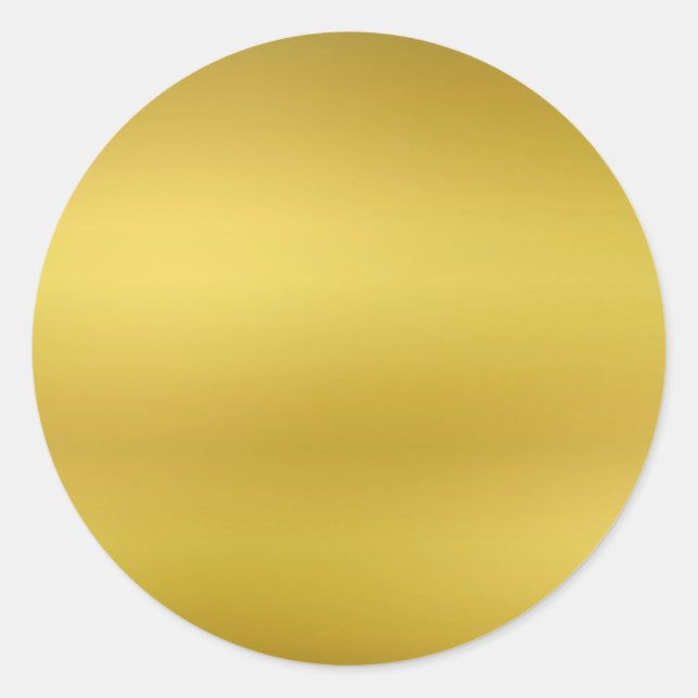 Gold Blank Template Faux Foil Classic Round Sticker (Front)