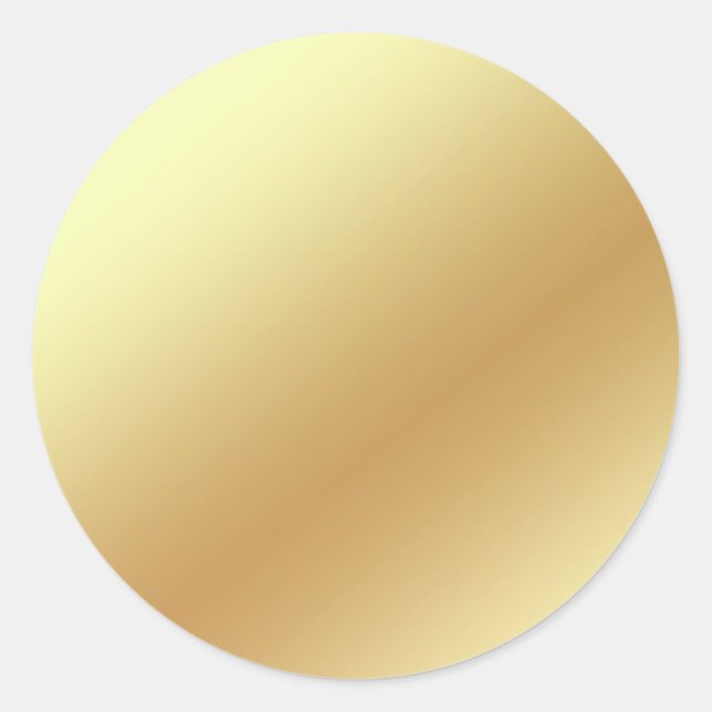 Gold Blank Template Faux Textured Foil Classic Rou Classic Round Sticker (Front)