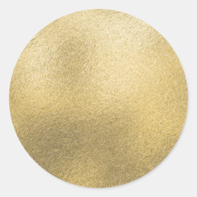 Gold Blank Template Faux Textured Foil Classic Round Sticker (Front)