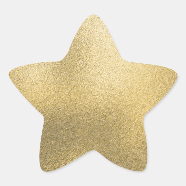 Gold Blank Template Faux Textured Foil Star Sticker (Front)
