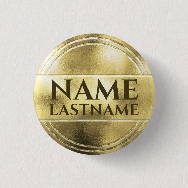 Gold Blank Template for Elections 1 Inch Round Button (Front)
