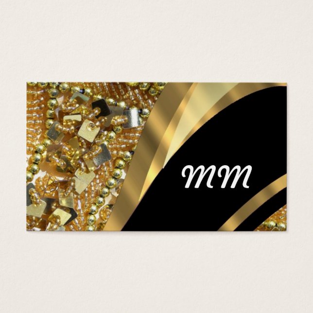 Gold bling & black swirl pattern (Front)