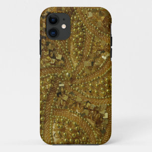 Gold bling glitter & pearls iPhone 11 case