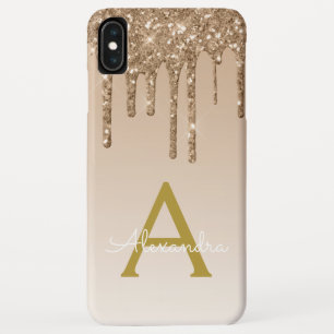 Gold Bling Luxury Sparkle Glitter Monogram iPhone XS Max Case